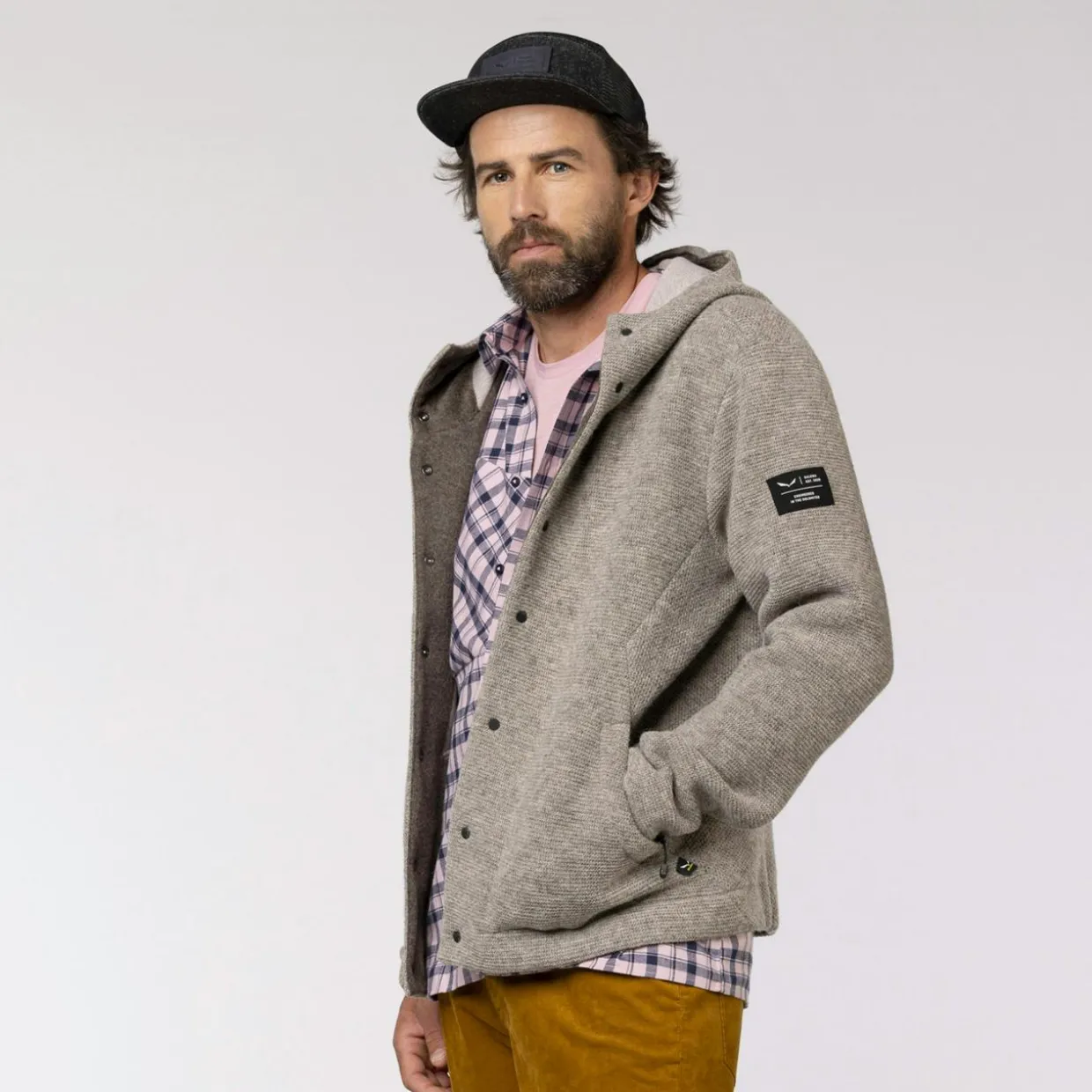 Sarner Undyed Wool Kapuzenjacke Herren